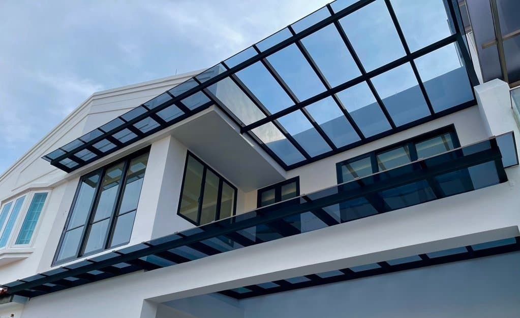 Glass office partition detail